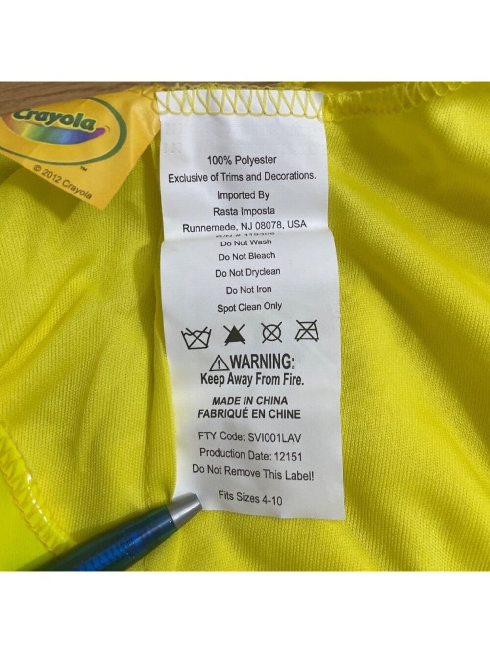 Crayola Halloween Costume Sexy Crayon Tank Dress Ladies Sz 4-10 Laser Lemon Hat - Picture 11 of 12